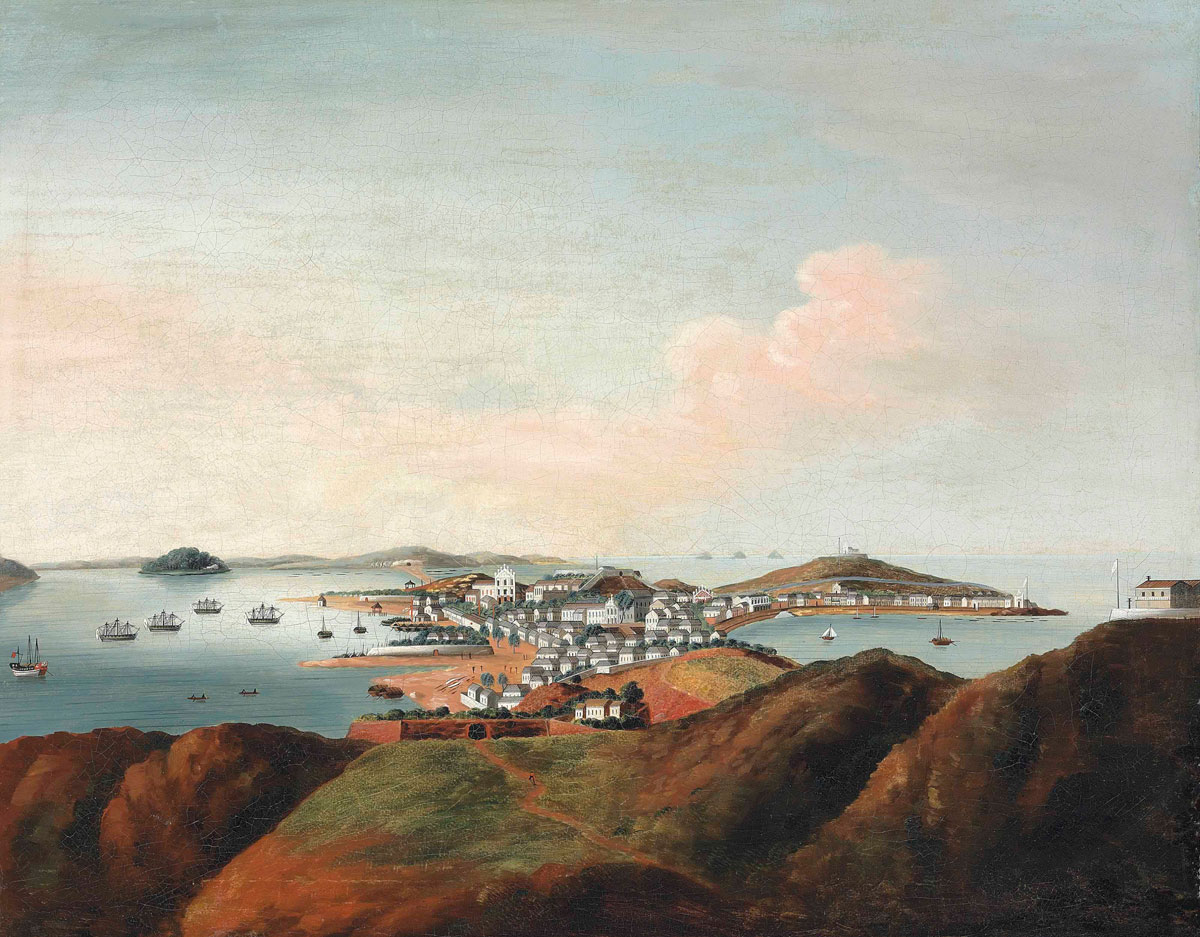 Macao from the south-west, looking down from Penha Hill, Chinese School, c.1810