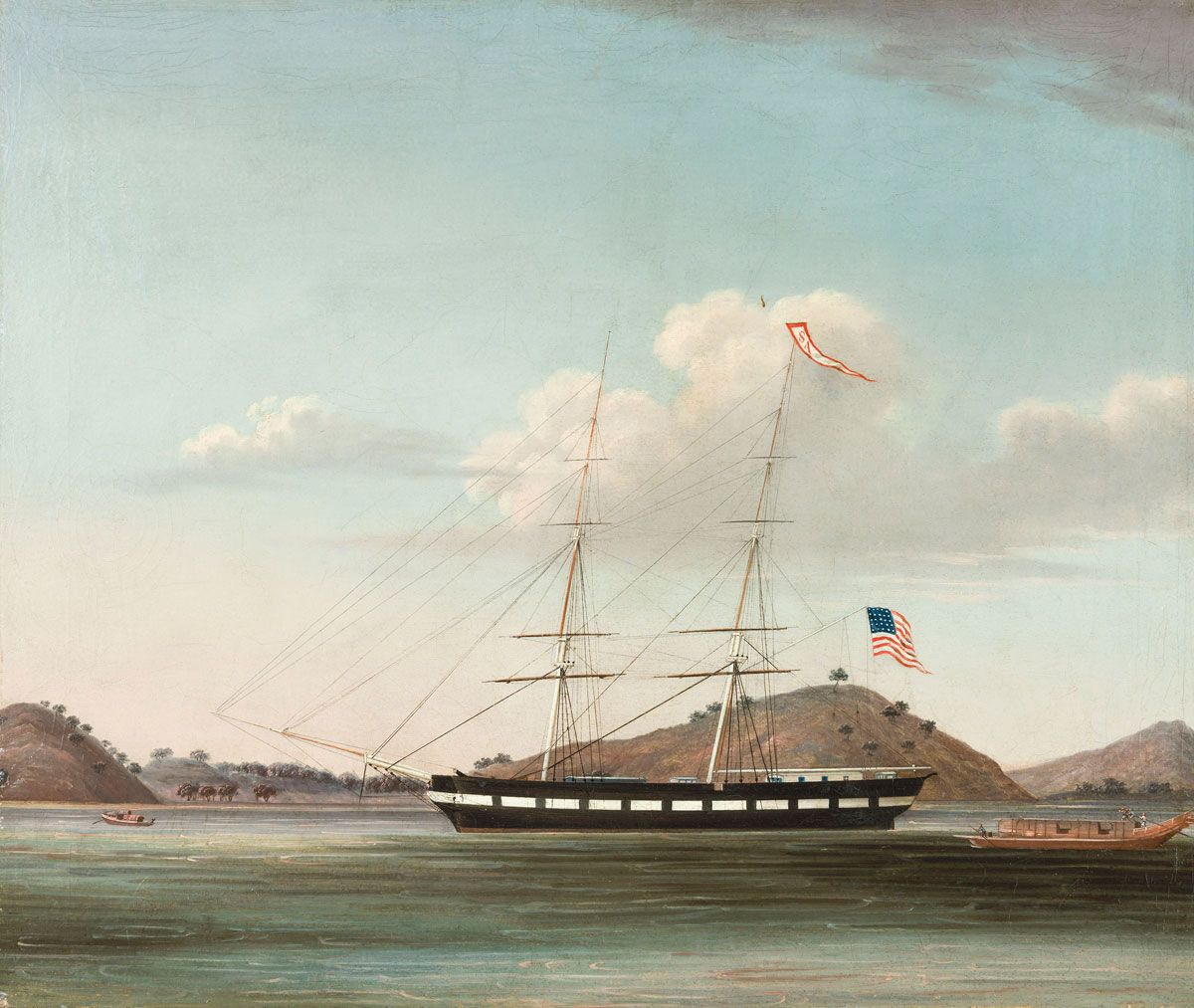 The American brig *Antelope* off Whampoa, Sunqua (1830-1870)